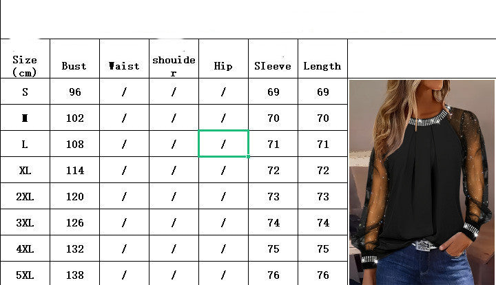 Women's Fashion Personality Mesh Top T-shirt