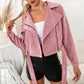 Corduroy Casual Side Zip Short Jacket Coat Top Women