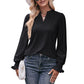 European And American Solid Color T-shirt Hole V-neck