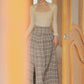 French Light Retro All-match Bottoming Shirt Temperament Plaid Skirt Suit