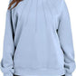Pull ample et décontracté à col rond et plissé pour femme