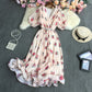 Women's Pressed Floral Short-sleeved Dress