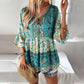 Women's Fashion Casual Temperament Printed V-neck Top