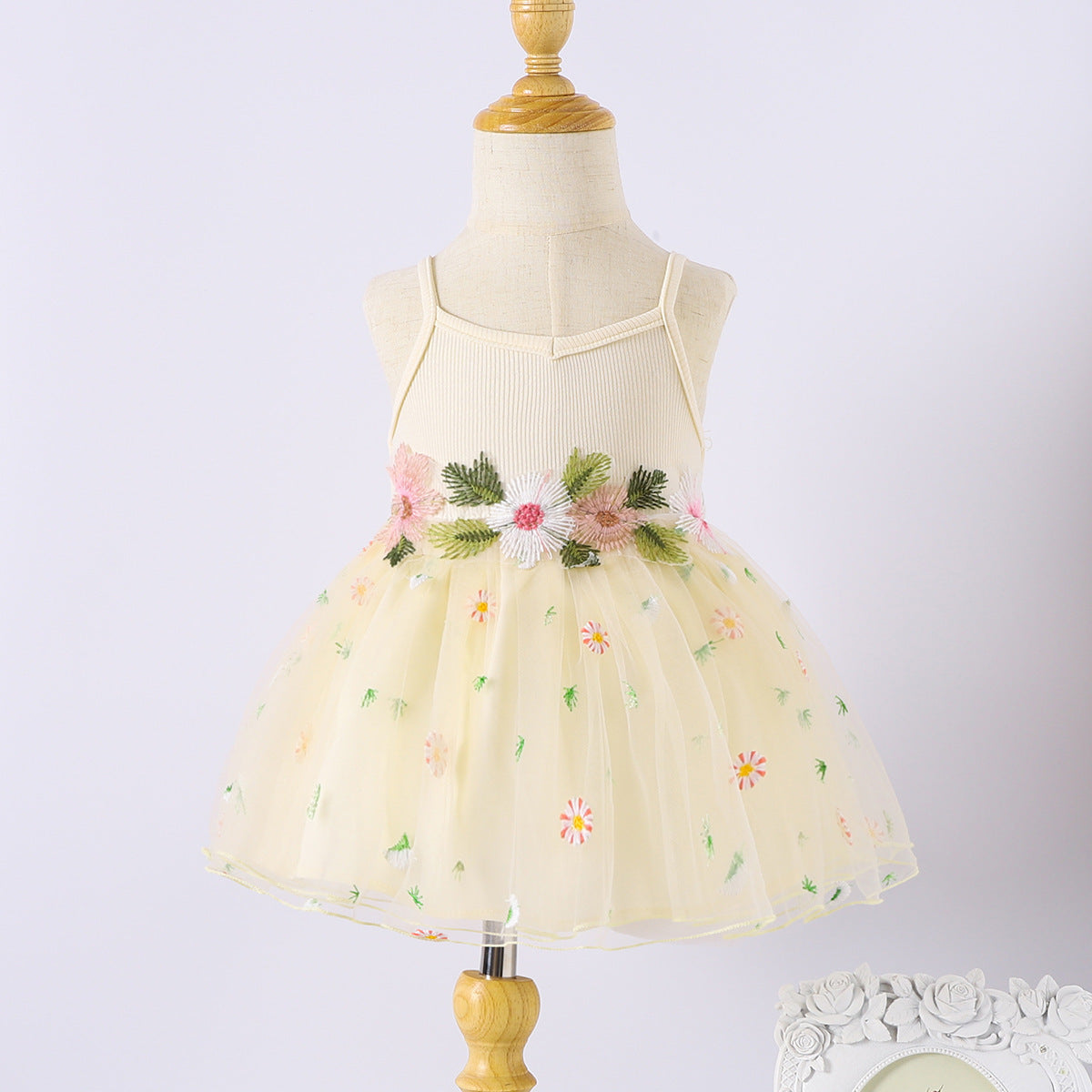 Shoulder Strap Thin Gauze Baby Girl's Dress
