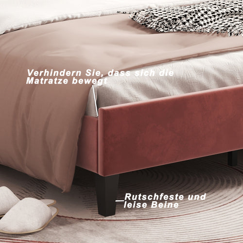 Linen Material With Metal Frame Bed Frame