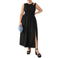 Split Dress Vest Sleeveless Stitching Dress