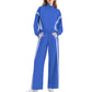 Double Striped Long-sleeve Zipper Pants Pocket Sports Suit