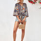 European And American V-neck Lace Up Irregular Top