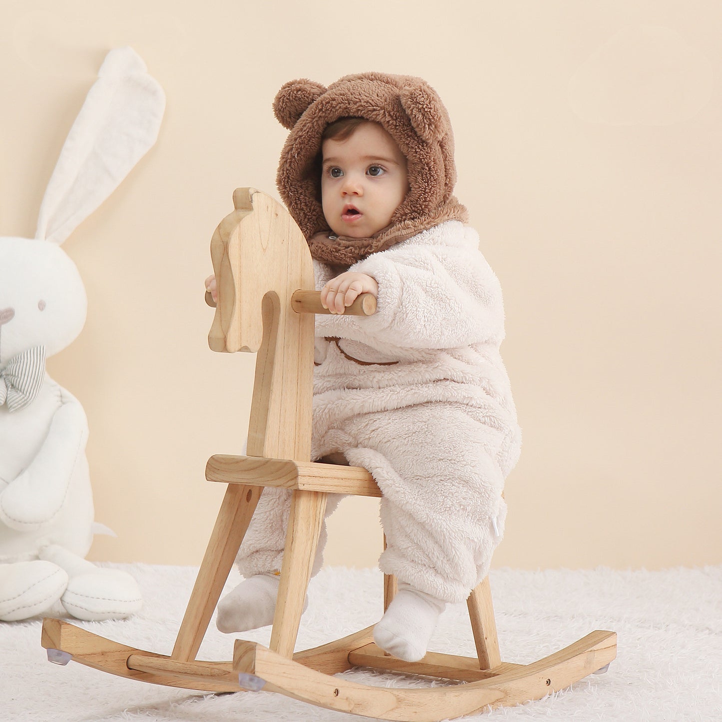 Barboteuse en polaire corail pour bébé, nouvelle collection printemps-automne
