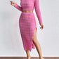 Women's Fashionable With Side-slit Long Skirt Suit