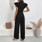 Flying Sleeves Small Stand Collar High Waist Women's Jumpsuit