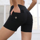 Short taille haute avec poches pour le yoga, le fitness, le sport, l'été