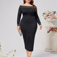 Autumn And Winter Long Sleeve Slim-fit Sequined Dress