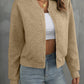 Women's Versatile Long Sleeved Zippered Solid Color Jacket