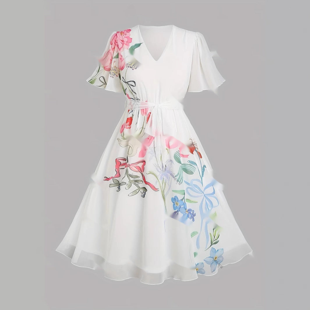 Women's Retro Floral Print Casual Dress