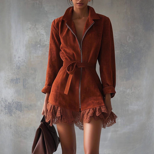 Slim-fit Elegant Mini Dress With A Zippered Pocket