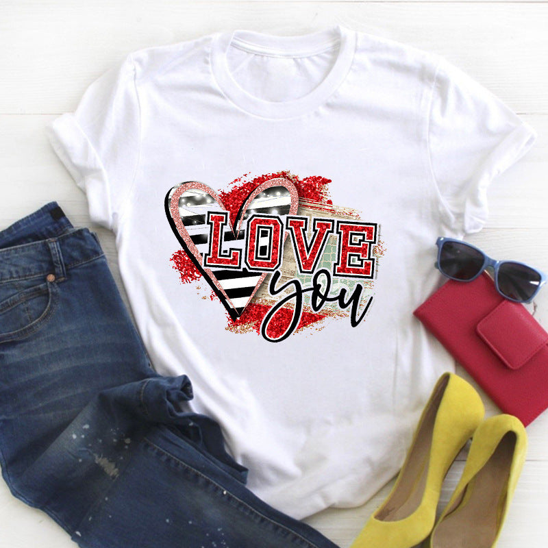 Personalized English Letters Couple Men's And Women's T-shirts