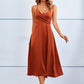 Women's Sleeveless V-neck Strap Short Sleeve Dress