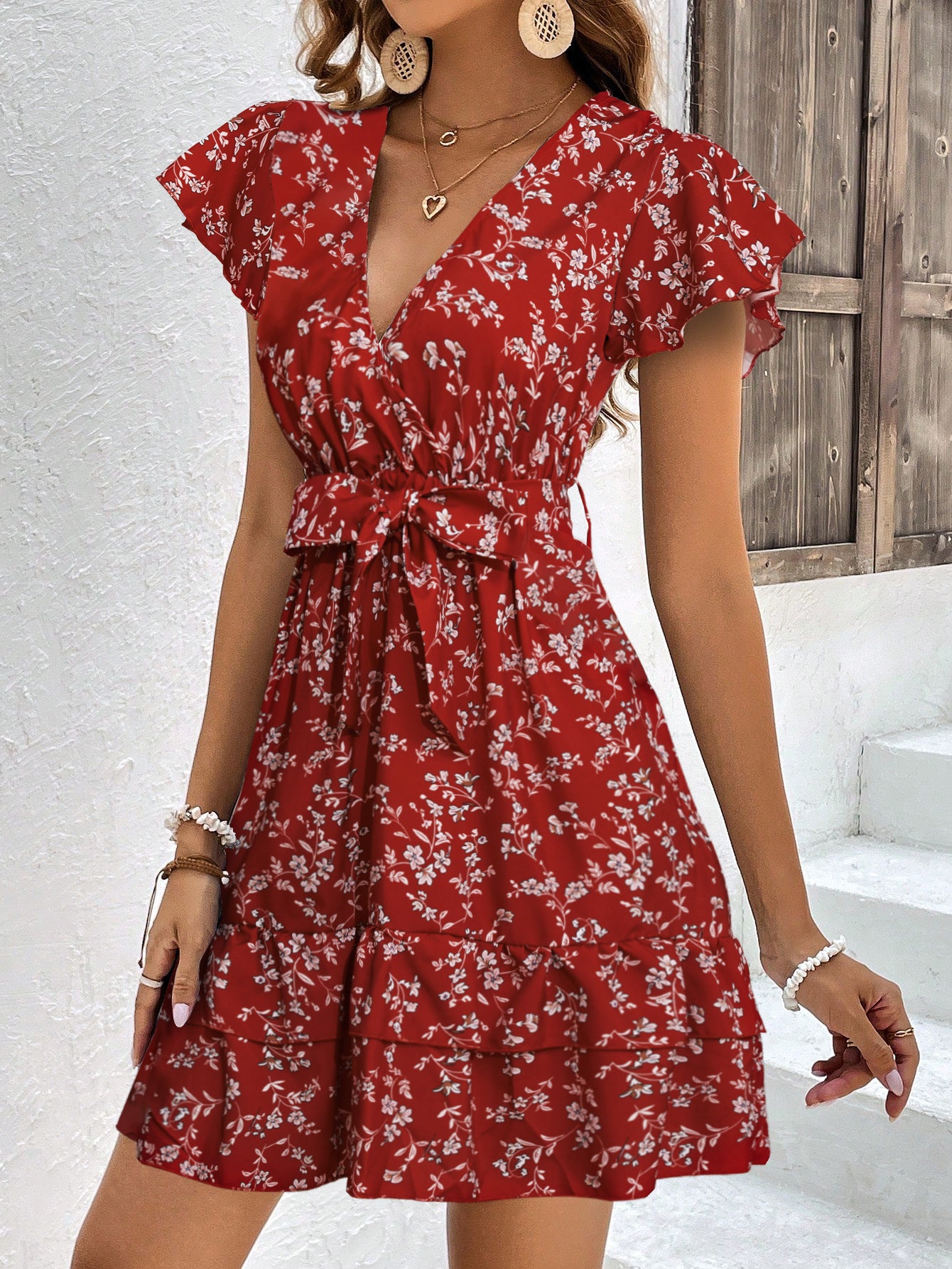 Women's Belt Waist-tied Jumpsuit Skirt
