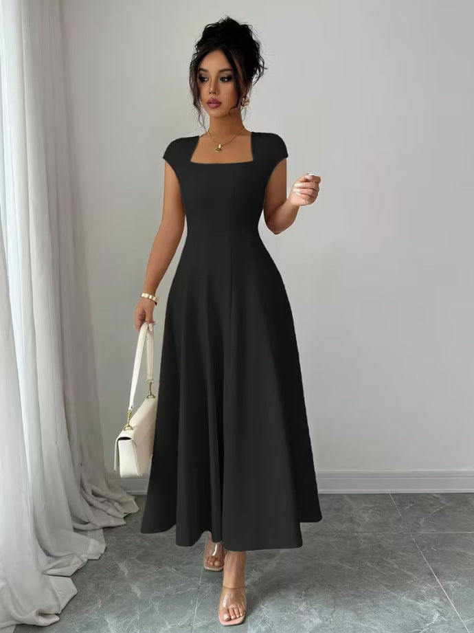 Fashionable And Elegant Slim-fit Tank Dress With A-line Skirt For Women