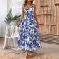 Sleeveless Lace Printing Fashion Midi Dress
