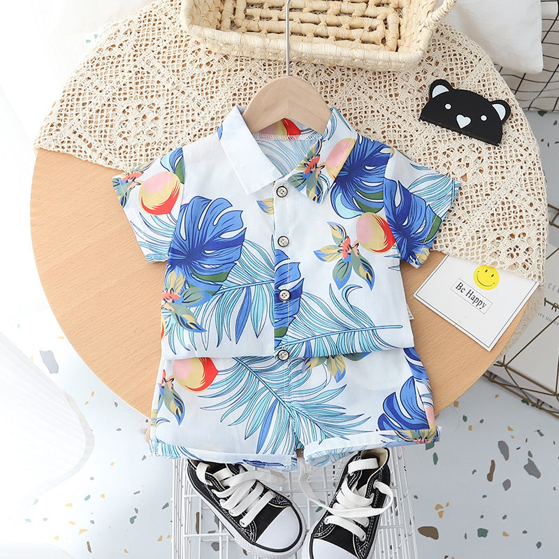 Ensemble chemise et short d'été à manches courtes pour garçon