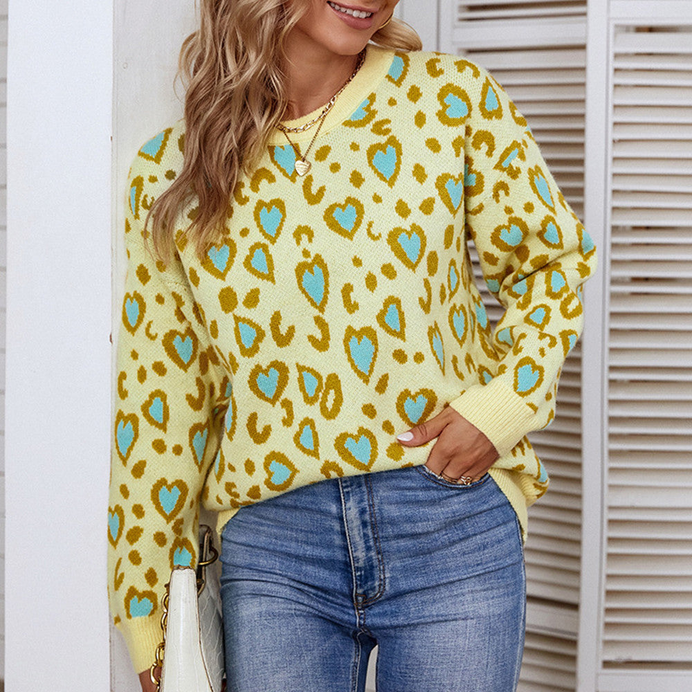 Collision Love Knit Crew Neck Pullover Sweater Women