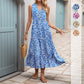 Mid-length Fashion Sleeveless V-neck Abstract Pattern Printed Dress
