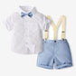 Gentleman Dress British Style Short Sleeve Back Children Suit