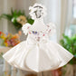 White Umbrella Princess Little Girl's Birthday Dress