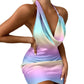 Foreign Trade Summer New Elegant Women's Halter One-step Dress