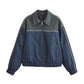European And American Style Plaid Long Sleeve Lapel Zipper Jacket