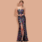 Women V Neck Off Shoulder Sequin Ma