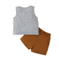 Children's Fashion Sleeveless Letter Vest Shorts Two-piece Set