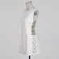 New Metal Decoration Seaside Vacation Style White Dress Female