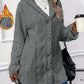 Cardigan à capuche boutonné, veste longue d'hiver, manteau à manches longues de couleur unie