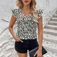 Summer New Sleeveless Leopard Print Ruffled Top