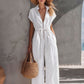 Retro Casual Resort-style V-neck Jumpsuit