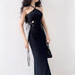 Robe élégante à découpes et dos nu pour femme