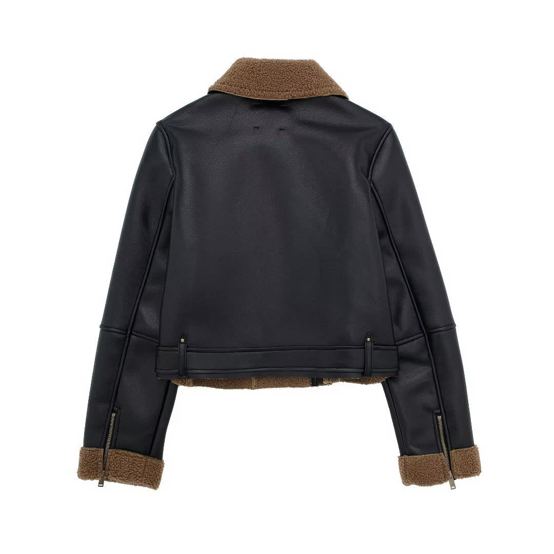 Veste de moto doublée en polaire de style européen et américain