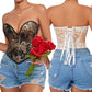 Womens Stylish Form-fitting Printed Tube Top