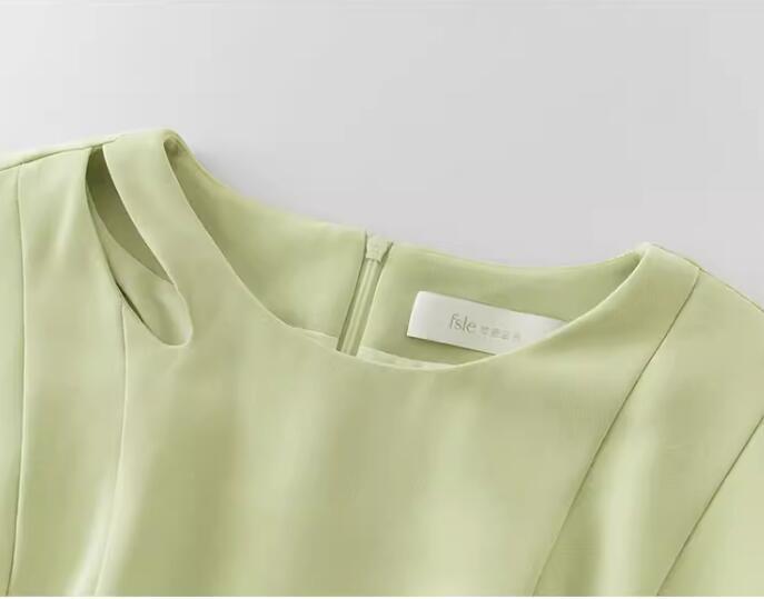 Women's Summer French Round Neck Hollow Dress