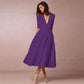 Women's Clothing Evening Dress Deep V Mid-sleeve Large Swing Dress