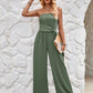 Women's Fashion Casual Pure Color Tube-top Tie Waist Slim Fit Bodysuit