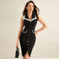 Professional Slimming Notch-Lapel Dress For Women