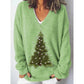European And American Christmas Series V-neck Printed Sweater