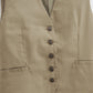 Linen Cotton Blend Slim Fit Short Suit Vest For Women