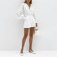 Combinaison ample en coton flammé blanc tendance pour femme