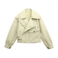Long-sleeved Lapel Loose-fit Women's Leather Jacket