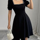 French-style Spring Women's Dress With A Square Neckline Design